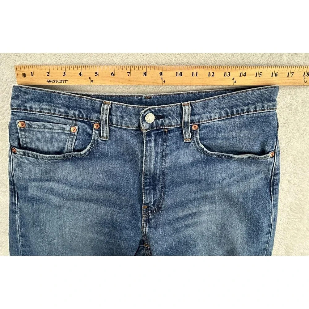 Levi's 502 Premium Men Stretch Blue Jean 33x32 (32x28) Big E Medium Wash Tapered